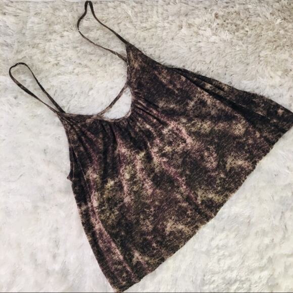 Strappy Brown Flowy Crop Top Cami Small - Picture 5 of 9
